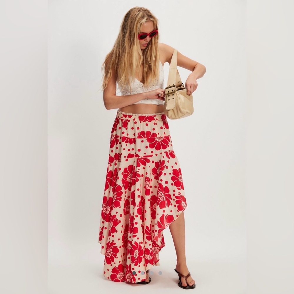 Free People printed maxi skirt
